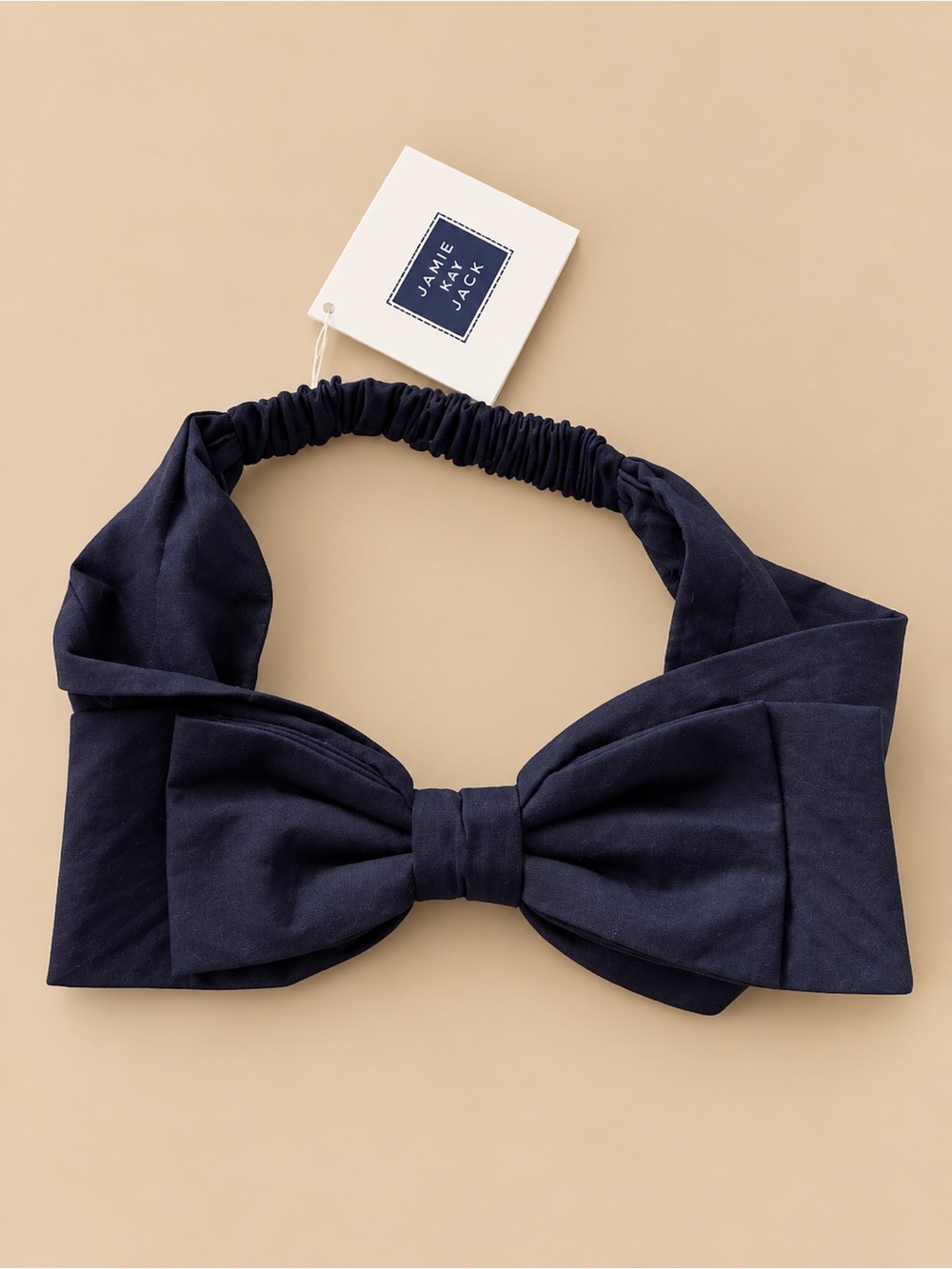 JANIE AND JACK Navy Bow Headband One Size 100% Cotton NWT